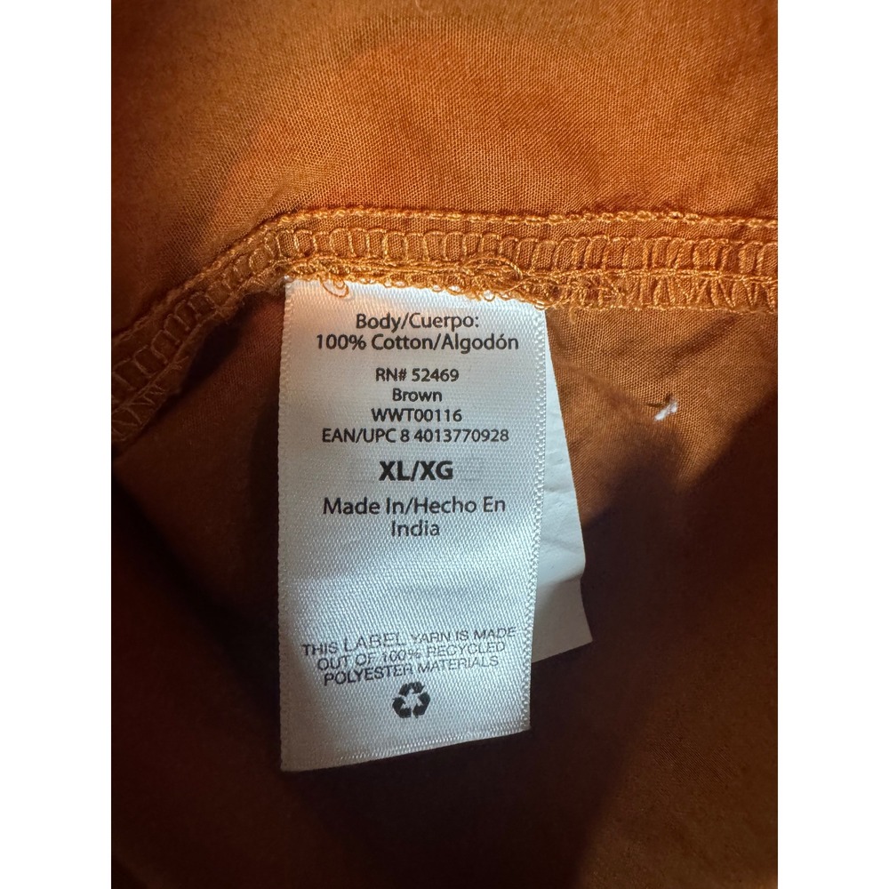 Free Assembly Womens XL Brown Cotton Button Down Shirt Long Sleeve - Picture 5 of 6